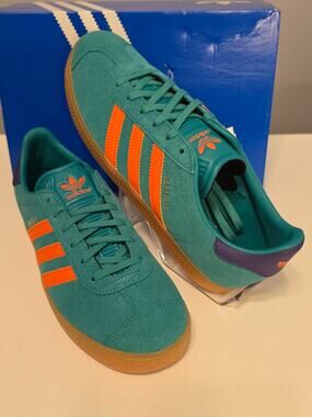Adidas Gazelle J – Youth 6 / Women’s 7.5 – Teal/Orange/Purple Gum – New in Box